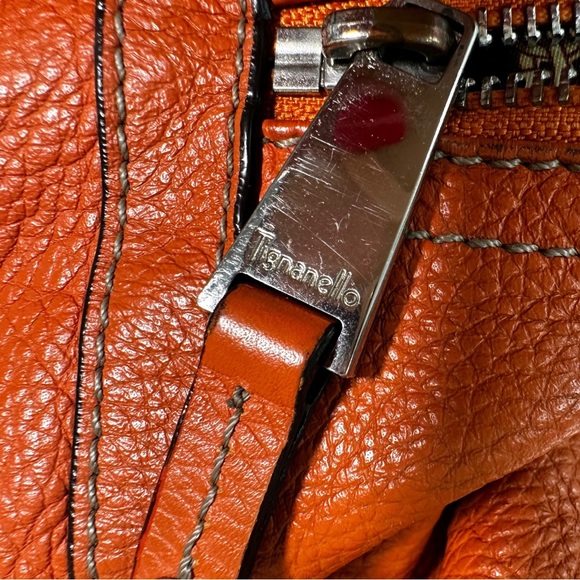 Tignanello Vibrant Orange Leather Purse - Picture 2 of 8